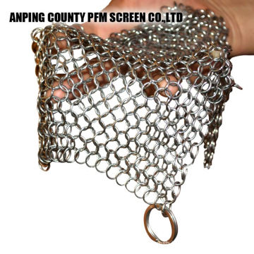 316l Stainless Steel 7*7 Inch Metal Chainmail Scrubber